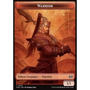 Magic löskort: Tarkir: Dragonstorm: Warrior Token (R 1/1) // Elemental Token (R 1/1 Haste)