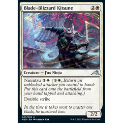 Magic löskort: Kamigawa: Neon Dynasty: Blade-Blizzard Kitsune (Foil)