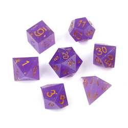 Razor Series Dice: Purple with Gold numbers 7-die Set