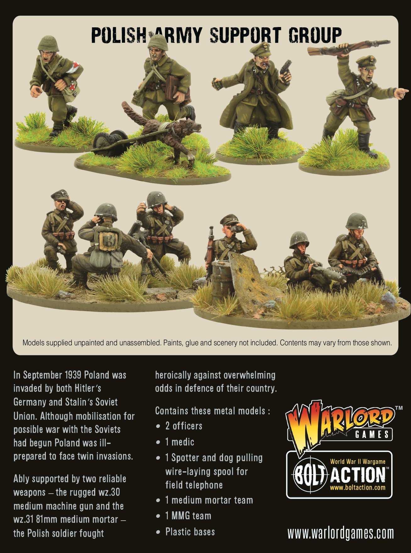 Warlord Games Bolt Action WWII US Army Support Group Metals 