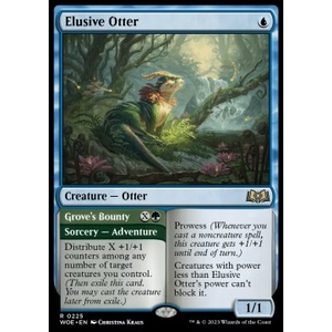 Magic löskort: Wilds of Eldraine: Elusive Otter // Grove's Bounty