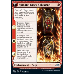 Magic löskort: Kamigawa: Neon Dynasty: Kumano Faces Kakkazan // Etching of Kumano