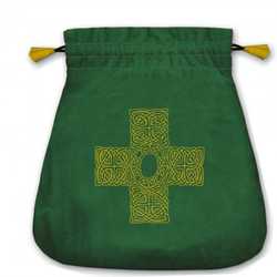 Celtic Cross Green Satin Bag for Tarot Cards (160 x 225 mm)