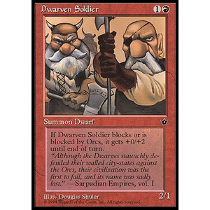 Magic löskort: Fallen Empires: Dwarven Soldier v.3