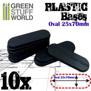 Plastic Bases Oval Pill 25x70mm (10)