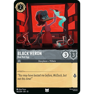 Lorcana Löskort: Whispers in the Well: Black Heron - Real Bad Egg