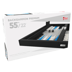 Backgammon Premium Black with Blue (55 cm / 22")
