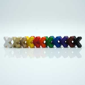 Game Pieces: Cross / Plus Rounded - Orange (Wood) (10)