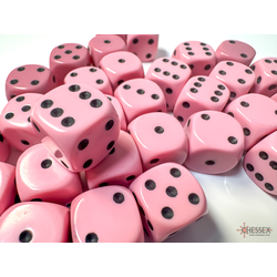 Opaque: Pastel Pink/black (36-dice set)