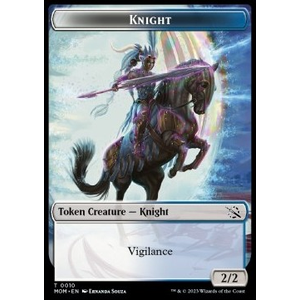 Magic löskort: March of the Machine: Knight Token (White and Blue 2/2)