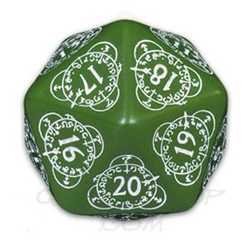 D20 Card Game Level Counter: Green w/ White