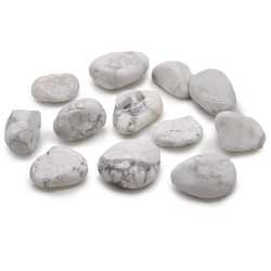 Gaming Stones: Medium African Tumble Stones - White Howlite Magnesite (12)