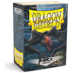 Card Sleeves Standard Matte Black (100 in box) (Dragon Shield)