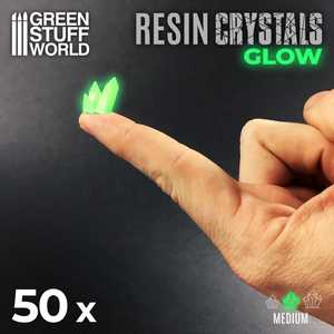 Green Stuff World -  Resin Glow in the Dark Crystals (Medium Yellow Green)