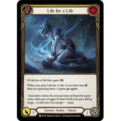 FaB Löskort: Arcane Rising Unlimited: Life for a Life (Yellow) (Rainbow Foil)