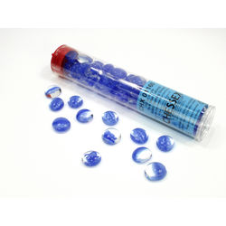 Chessex Glass Stones: Catseye Dark Blue (~40st i ett in 5½" rör)