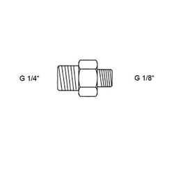 Double nipple, G 1/8"" male thread - G 1/4"" male thread