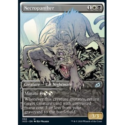 Magic löskort: Ikoria: Lair of Behemoths: Necropanther (alternative art)