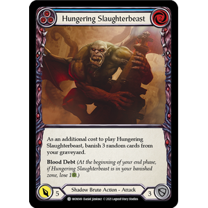 FaB Löskort: Monarch 1st Edition: Hungering Slaughterbeast (Blue) (Rainbow Foil)