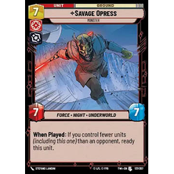 Star Wars: Unlimited Löskort: Twilight of the Republic: Savage Opress, Monster