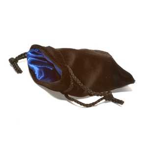 3,75" x 4" Velvet Bag Blue inside/Black outside