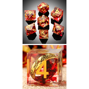 Sharp Edge Dice Set - Rings Red (7)