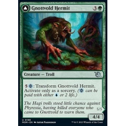 Magic löskort: March of the Machine: Gnottvold Hermit // Chrome Host Hulk (Foil)