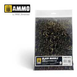 Black Marble. Square Die-cut Marble Tiles - 2 pcs.