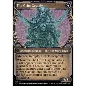 Magic löskort: The Lost Caverns of Ixalan: Throne of the Grim Captain // The Grim Captain (alternative art)