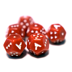 Alphaspel: 12-Sided Double D6 - Pearl Red/White (6)