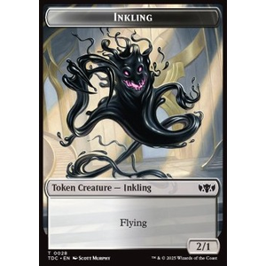Magic löskort: Tarkir: Dragonstorm: Inkling Token (WB 2/1) // Insect Token (G 1/1 Flying, Deathtouch)