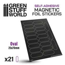 Oval Magnetic Sheet (70x25 mm) - Self Adhesive