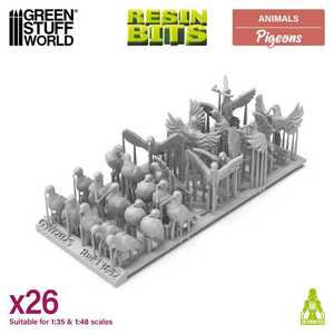 Green Stuff World: Pigeons Set - 3D Printed