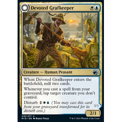 Magic löskort: Innistrad: Midnight Hunt: Devoted Grafkeeper // Departed Soulkeeper (Foil)
