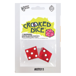 Crooked Dice - Red/white 20-25mm (2)