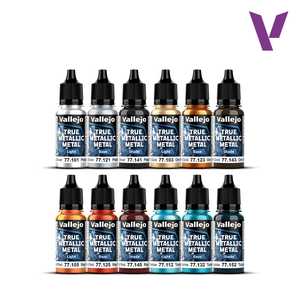 Vallejo True Metallic Metal: Starter Set (12x18ml +miniature)