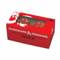 D&D 5.0: Dungeons & Dragons - Heavy Metal Red and White D20 Dice (2)