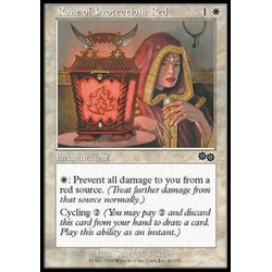 Magic löskort: Urza's Saga: Rune of Protection: Red