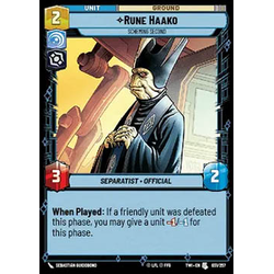 Star Wars: Unlimited Löskort: Twilight of the Republic: Rune Haako, Scheming Second