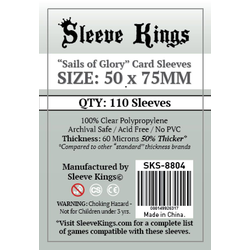 Card Sleeves "Sails of Glory" Clear 50x75mm (110) (Sleeve Kings)