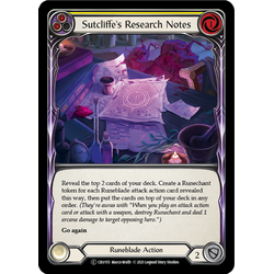 FaB Löskort: Crucible of War Unlimited: Sutcliffe's Research Notes (Yellow)