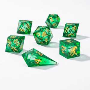 Sharp Edge Liquid Core RPG Dice Set Green (7)