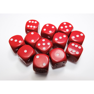 Opaque: Red/white (12-die set)