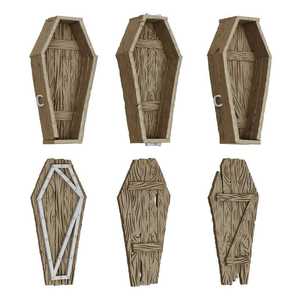 Green Stuff World: 3D Printed Resin Set - Dungeon Wooden Coffins (3) (1:48)