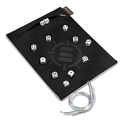 Enhance Gaming: Roll on a Scroll Dice Rolling Mat & 12xD6 Dice - White