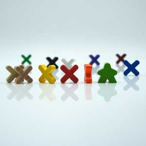 Game Pieces: Cross / Plus Rounded - Orange (Wood) (10)