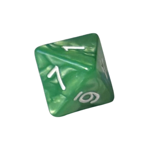 Pearl Dice: Light Green/White (d8)