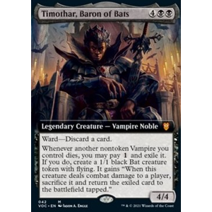 Magic löskort: Commander: Innistrad: Crimson Vow: Timothar, Baron of Bats (alternative art)