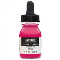 Acrylic Ink: Fluorescent Pink (30ml)