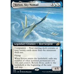 Magic löskort: Ikoria: Lair of Behemoths: Yorion, Sky Nomad (alternative art) (Foil)